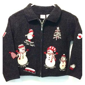 Girls 100% wool Christmas cardigan